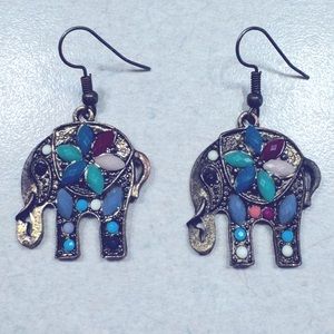 Multicolored Elephant Earrings